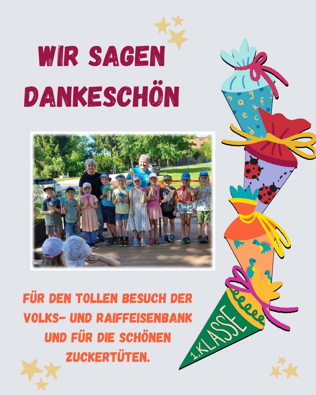 Bunt Verspielt Einschulung Einladung WhatsApp Einladung1