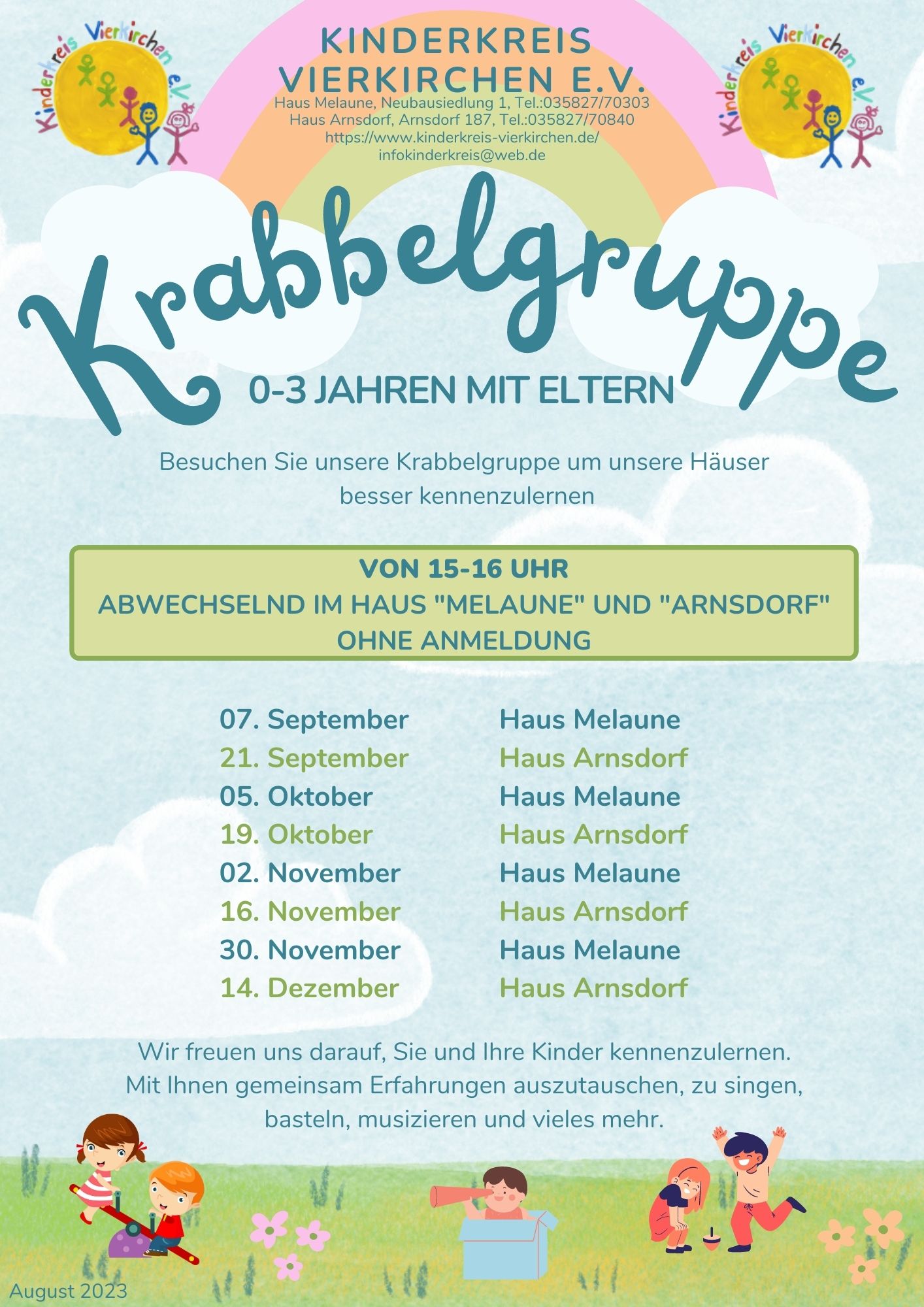 Flyer Krabbelgruppe Neu ab September